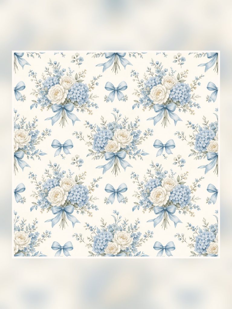 Baby Blue Heirloom Digital Scrapbook Paper poster portrait