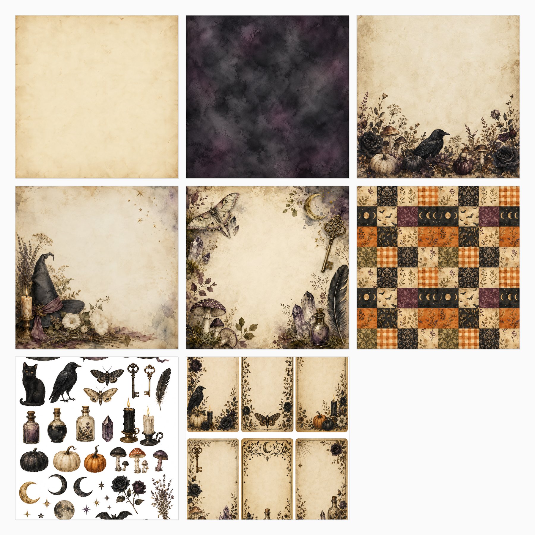 Vintage Halloween Witch Junk Journal Kit preview 4