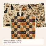 Free Vintage Halloween Witch Junk Journal Kit – 3 Printable Paper Samples preview
