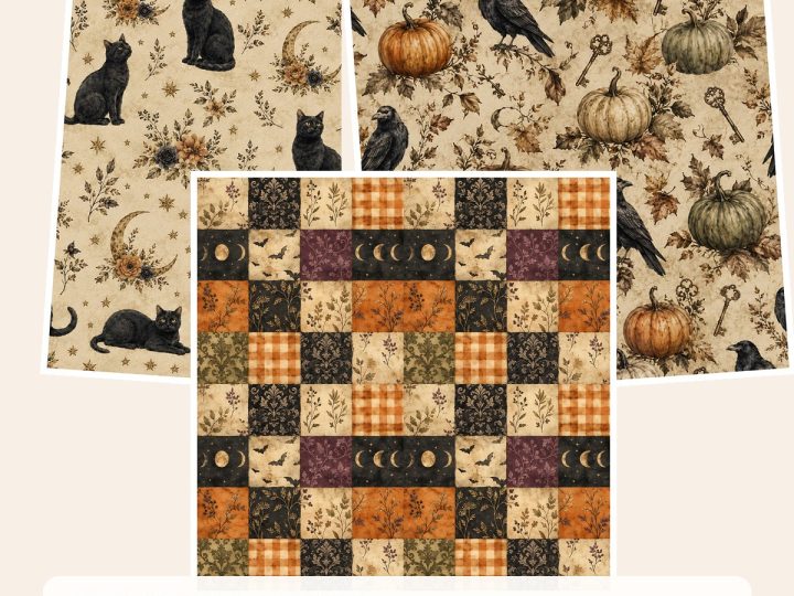 Free Vintage Halloween Witch Junk Journal Kit – 3 Printable Paper Samples preview