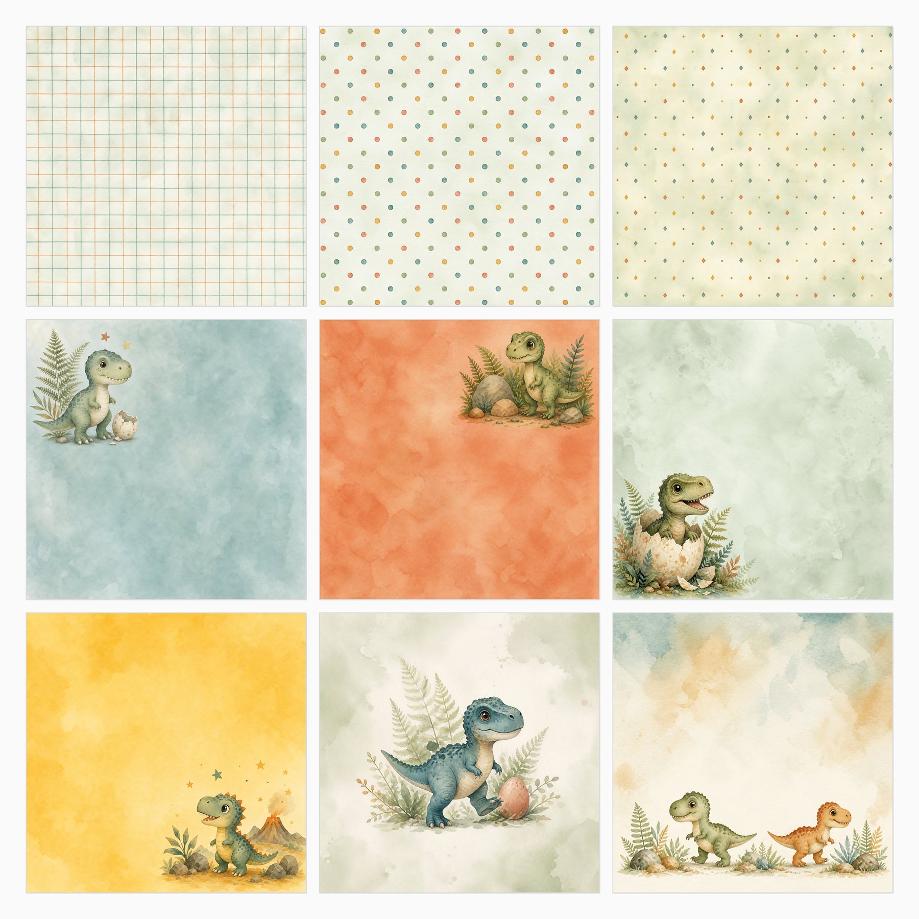 Baby T-Rex Adventure Digital Scrapbook Papers preview 3