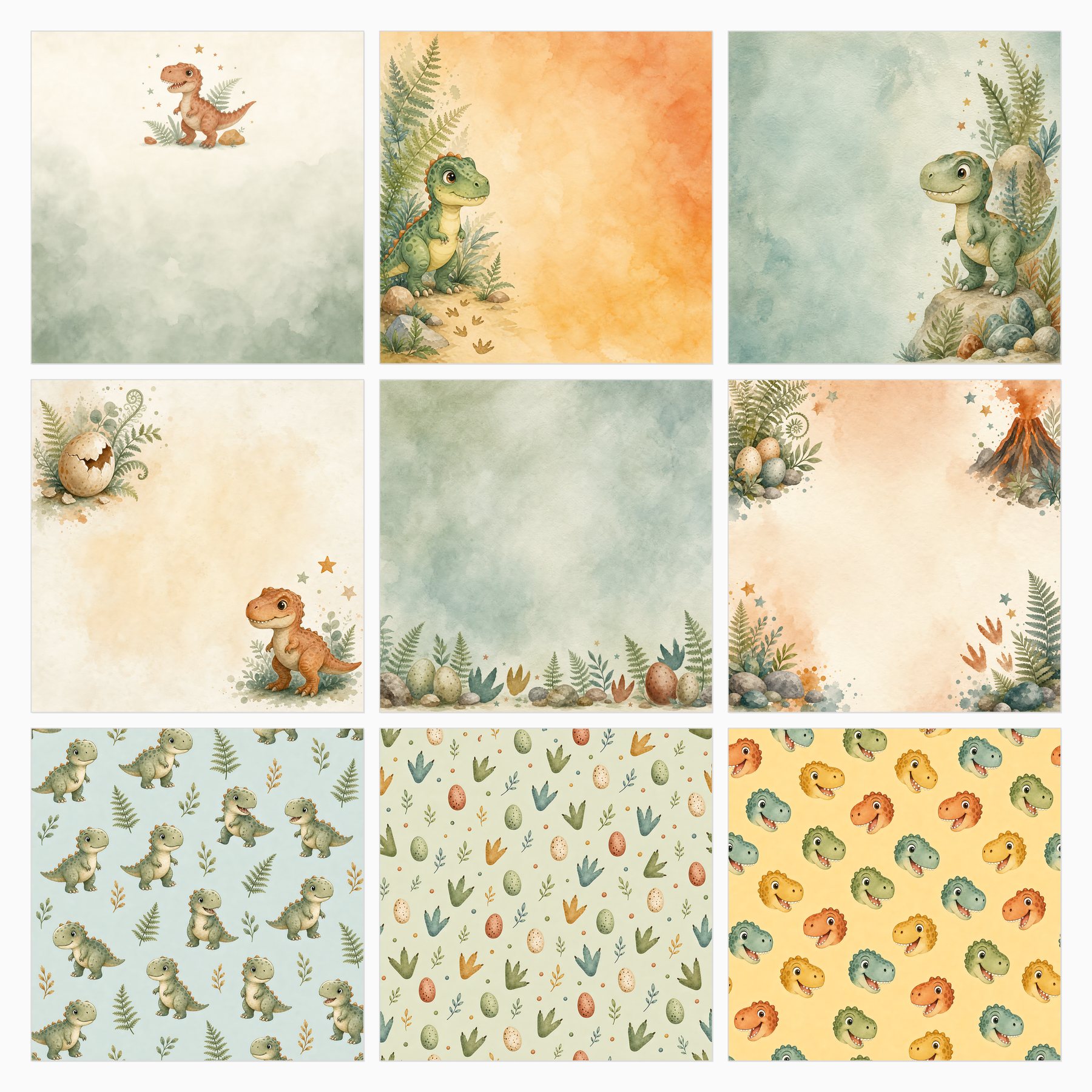 Baby T-Rex Adventure Digital Scrapbook Papers preview 4