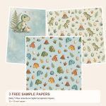 Free Baby T-Rex Adventure – 3 Printable Scrapbook Paper Samples preview