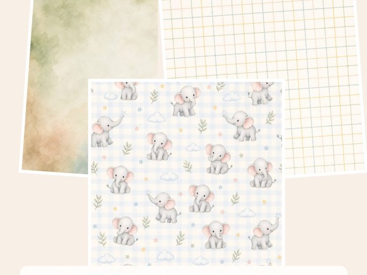 Free Tiny Safari Complete – 3 Printable Scrapbook Paper Samples