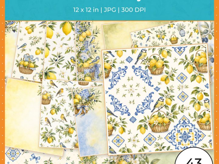 Lemon Garden Family Memories Digital Scrapbook Paper