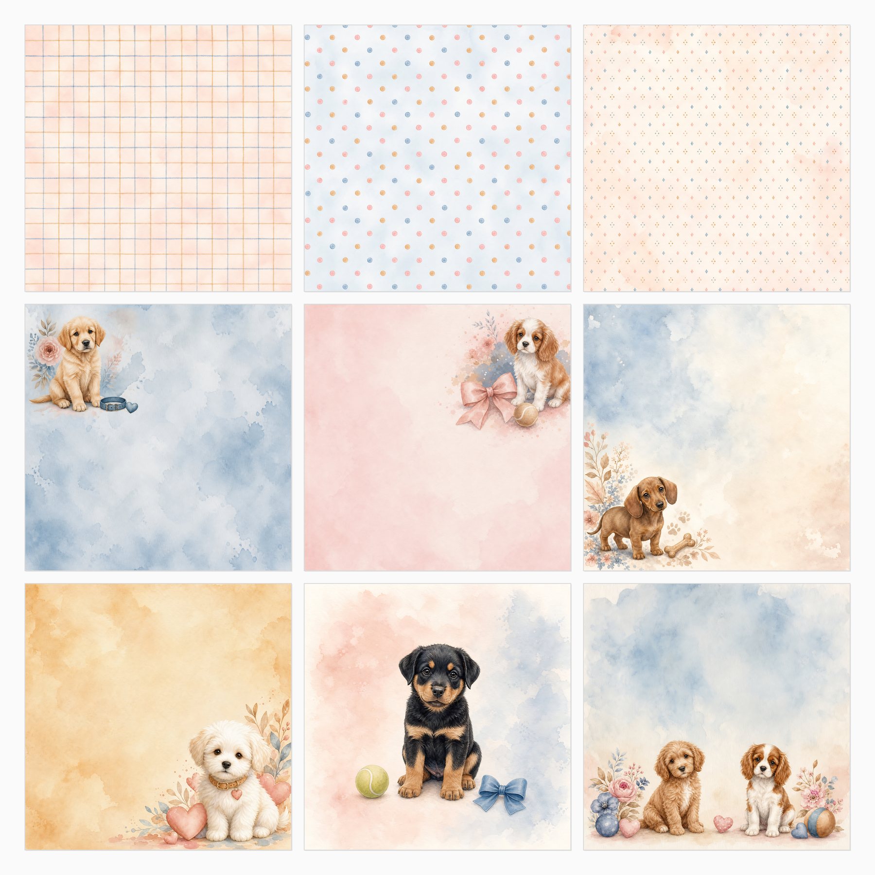 Puppy Love Family Album – Digital Scrapbook Papers preview 3