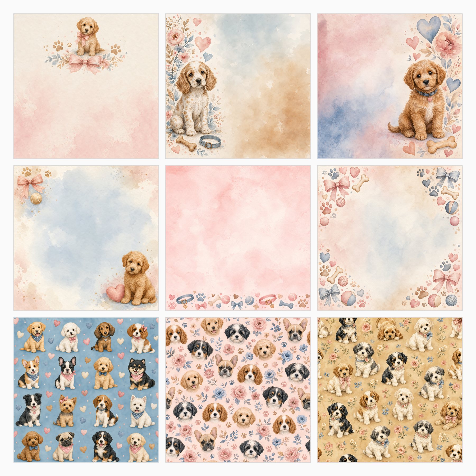 Puppy Love Family Album – Digital Scrapbook Papers preview 4