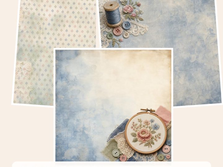 Free Stitched Family Memories – 3 Printable Scrapbook Paper Samples