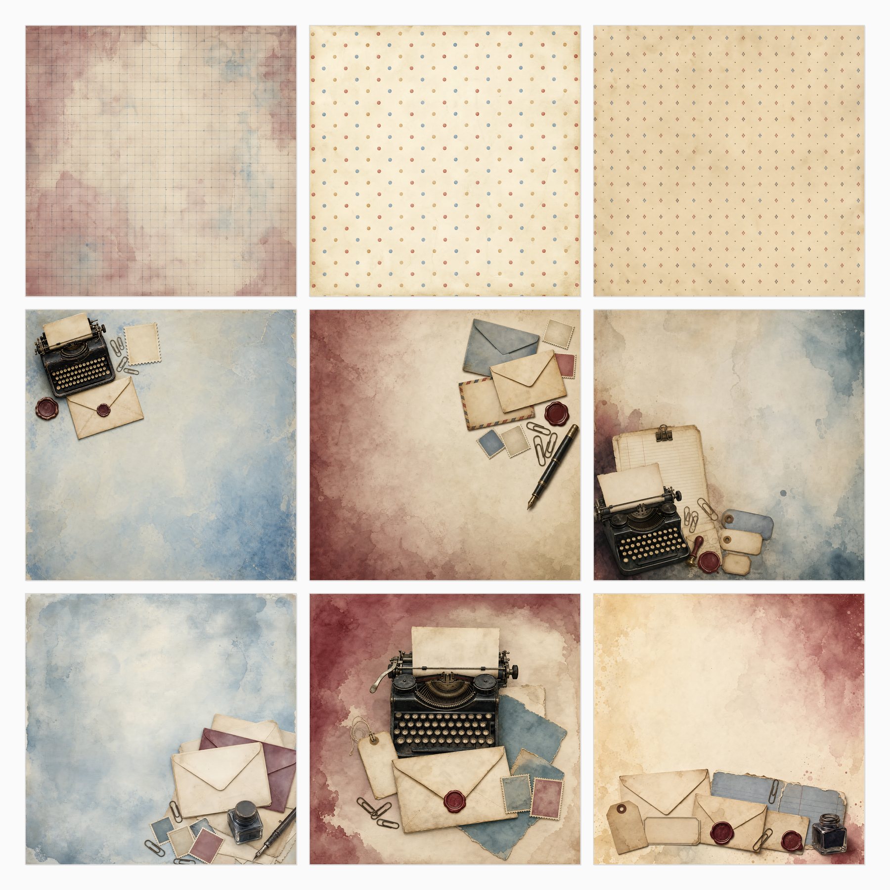 Vintage Office and Postal Digital Scrapbook Papers preview 3