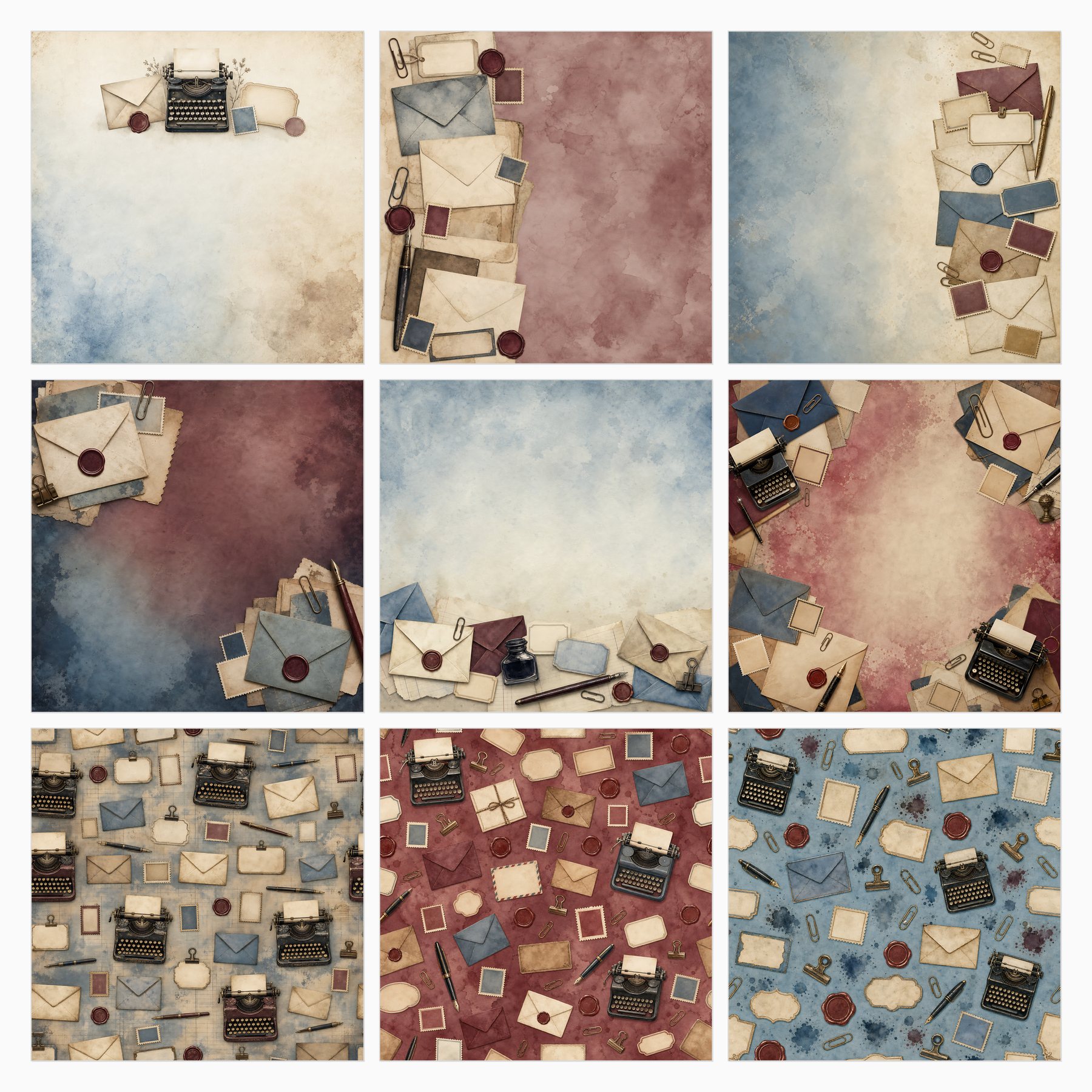 Vintage Office and Postal Digital Scrapbook Papers preview 4