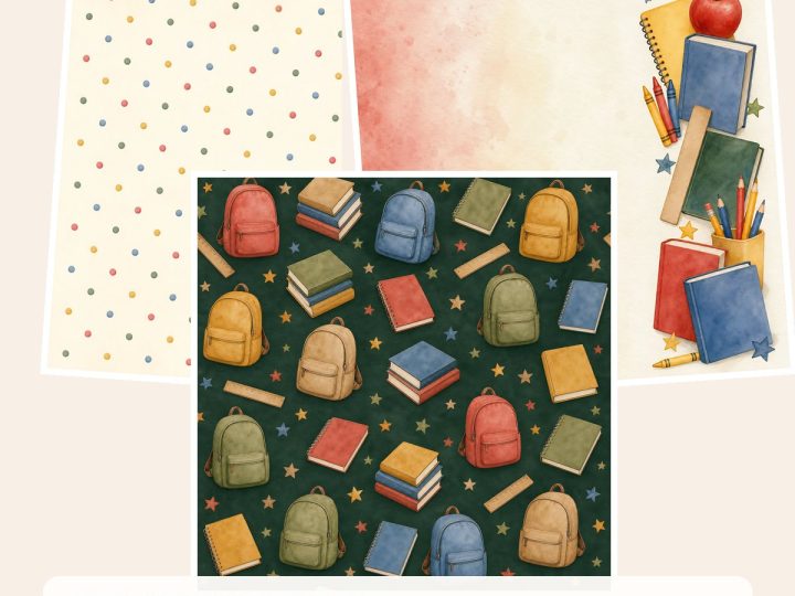 Free Back to School Memories – 3 Printable Scrapbook Paper Samples
