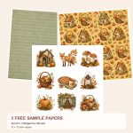 Free Autumn Cottagecore Harvest – 3 Printable Scrapbook Paper Samples preview