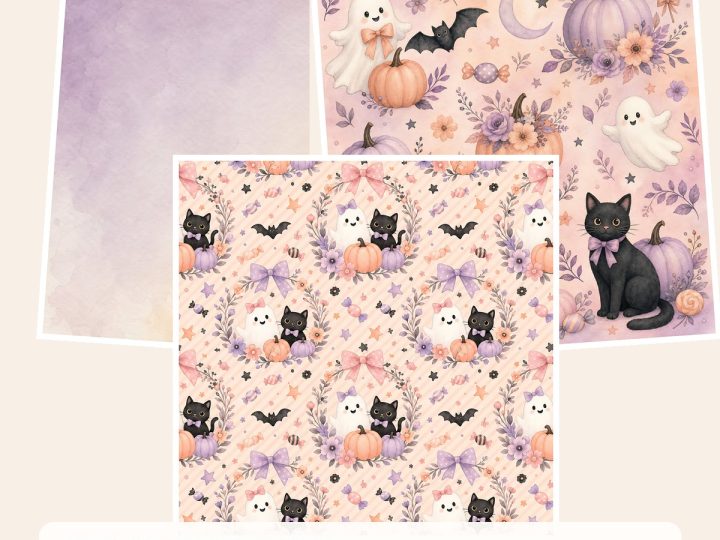 Free Sweet Spooky Halloween – 3 Printable Scrapbook Paper Samples