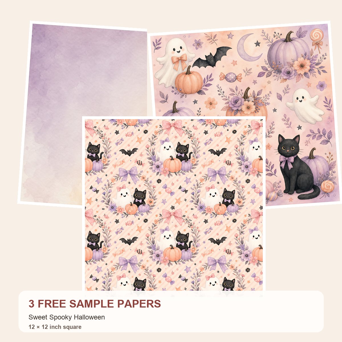 Free Sweet Spooky Halloween – 3 Printable Scrapbook Paper Samples