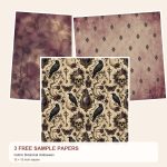 Free Gothic Botanical Halloween – 3 Printable Scrapbook Paper Samples preview