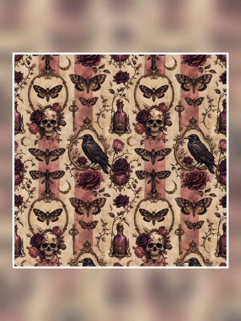 Gothic Botanical Halloween poster portrait