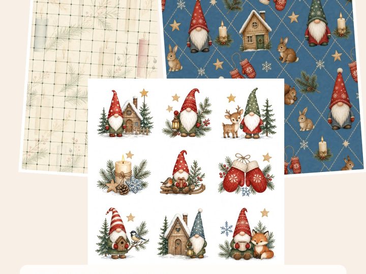 Free Nordic Christmas Memories – 3 Printable Scrapbook Paper Samples