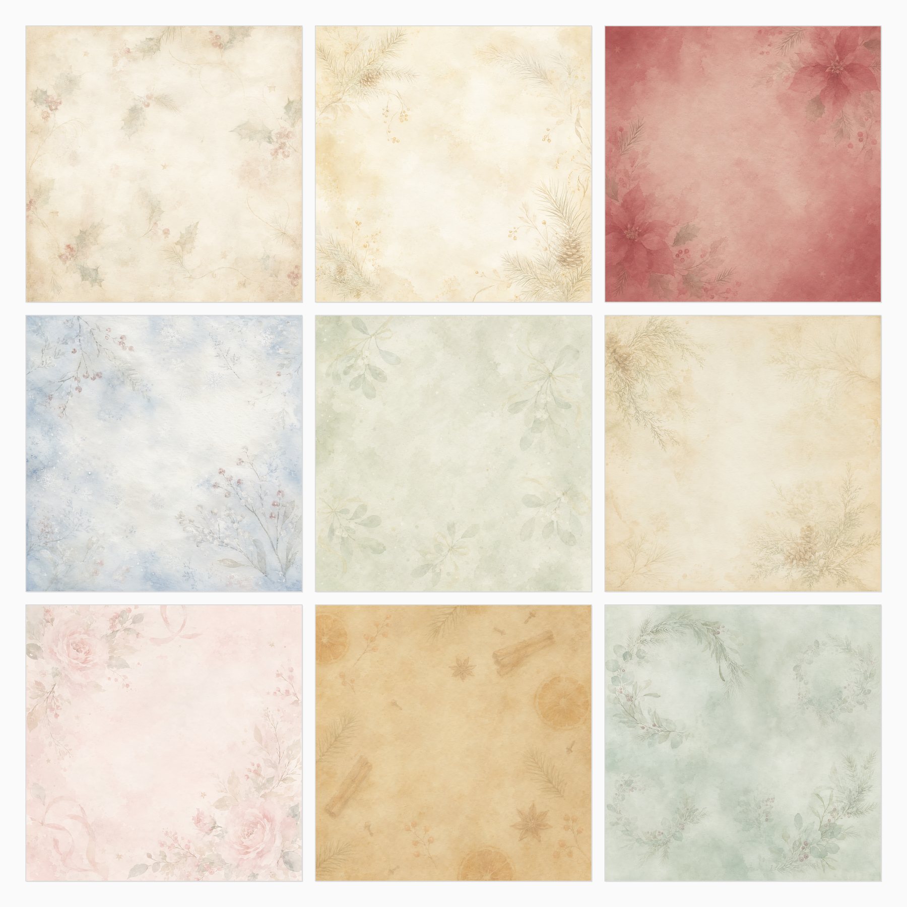 Whispered Christmas Ghosted Digital Scrapbook Paper preview 2
