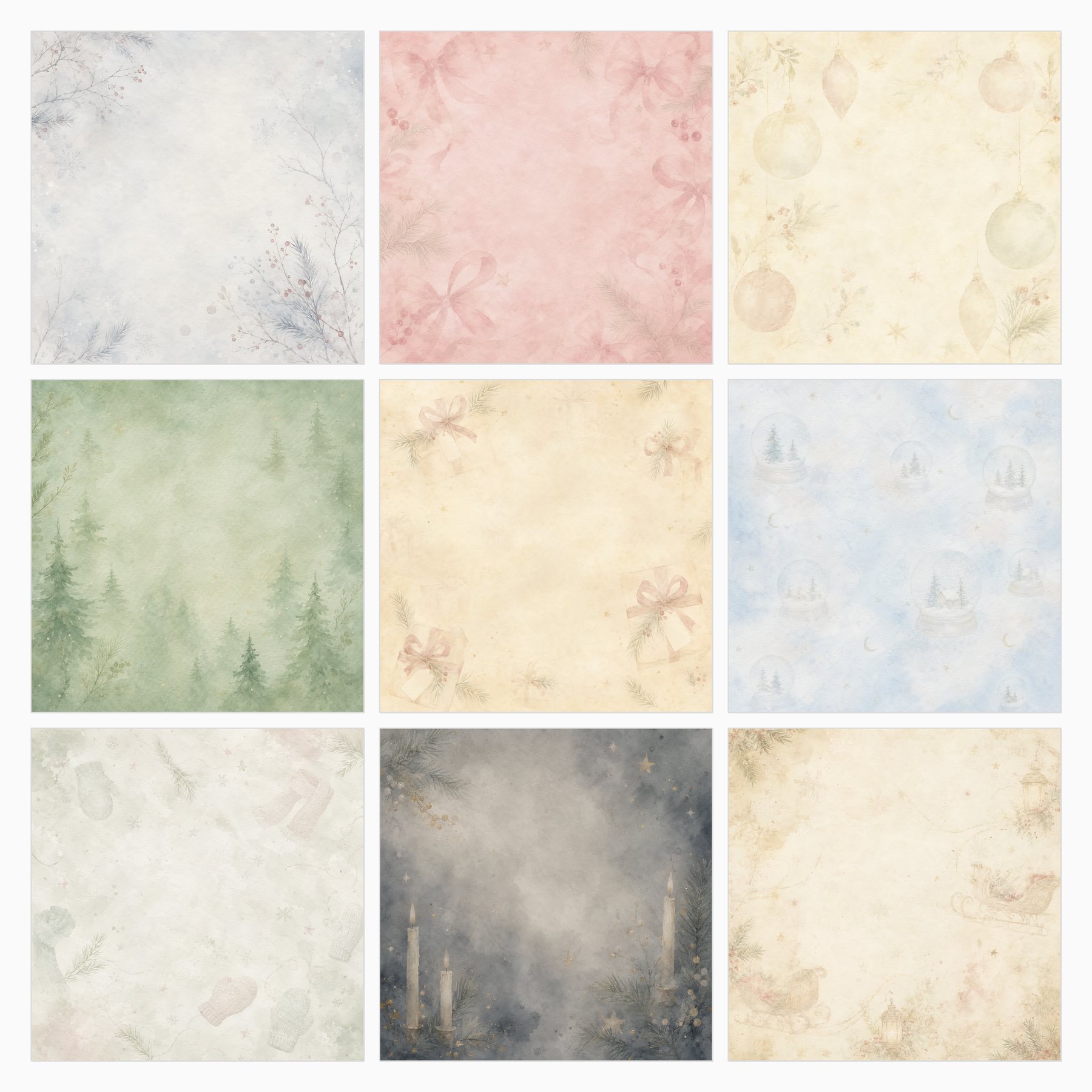 Whispered Christmas Ghosted Digital Scrapbook Paper preview 3
