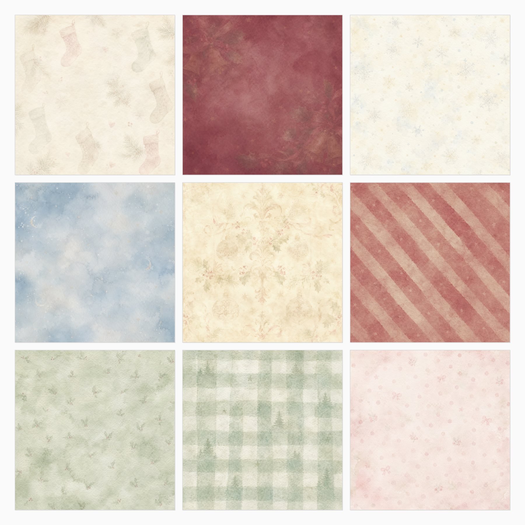 Whispered Christmas Ghosted Digital Scrapbook Paper preview 4