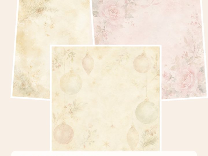Free Whispered Christmas Ghosted – 3 Printable Scrapbook Paper Samples