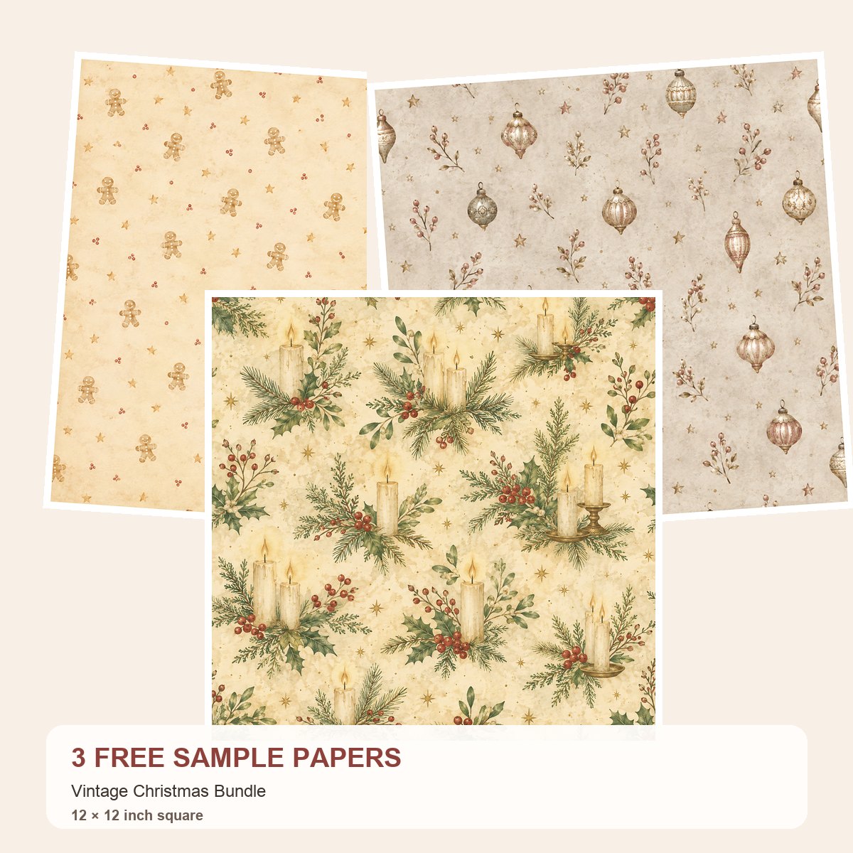 Free Vintage Christmas Bundle – 3 Printable Sample Papers