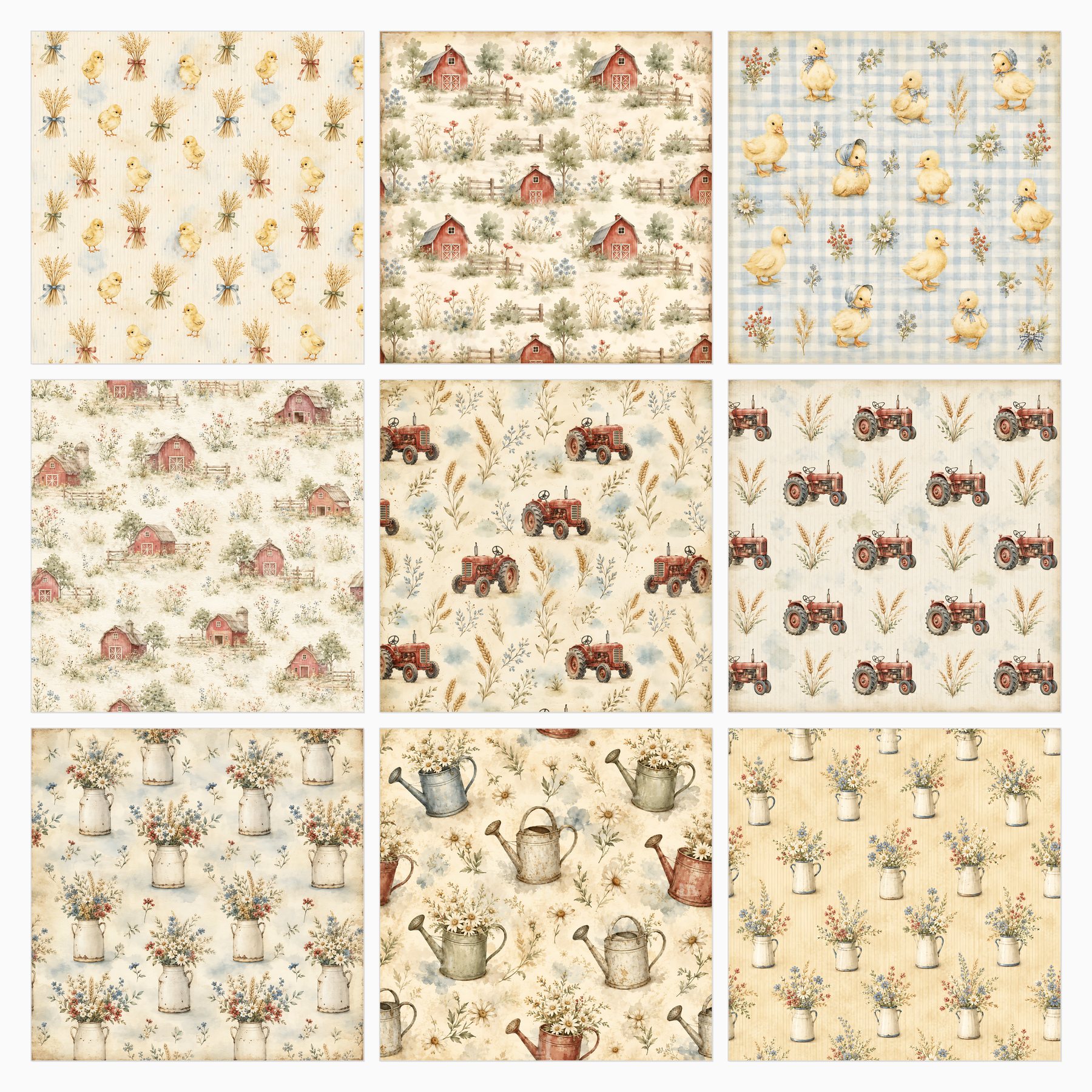 Baby Farmhouse Friends Digital Scrapbook Paper preview 3