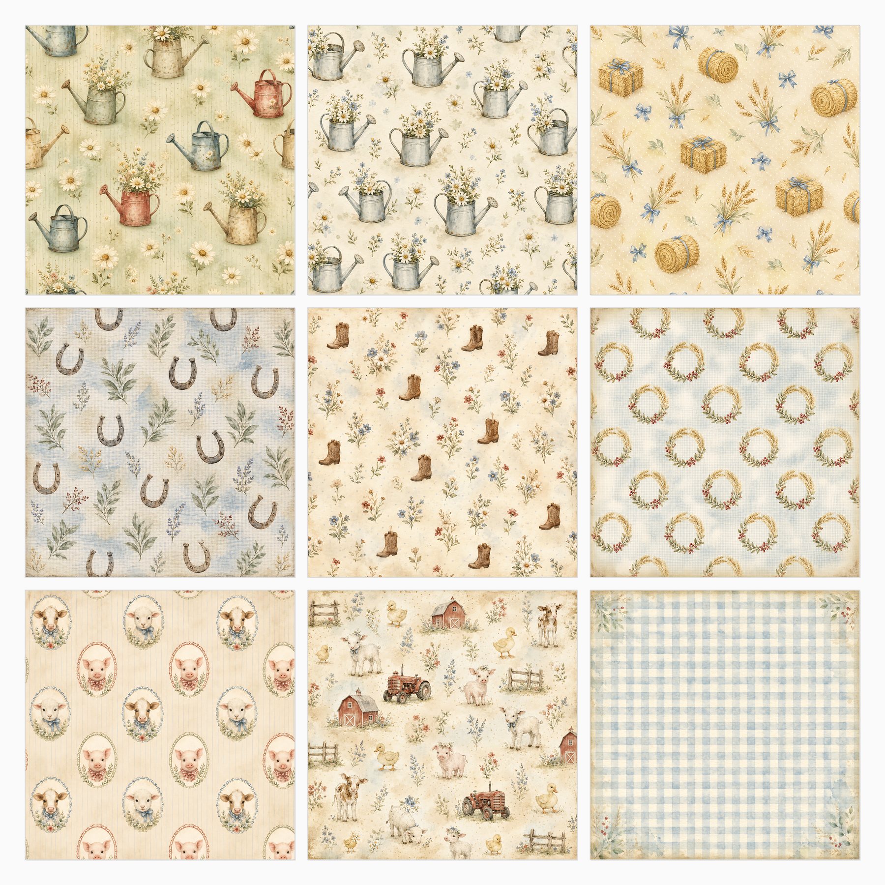 Baby Farmhouse Friends Digital Scrapbook Paper preview 4