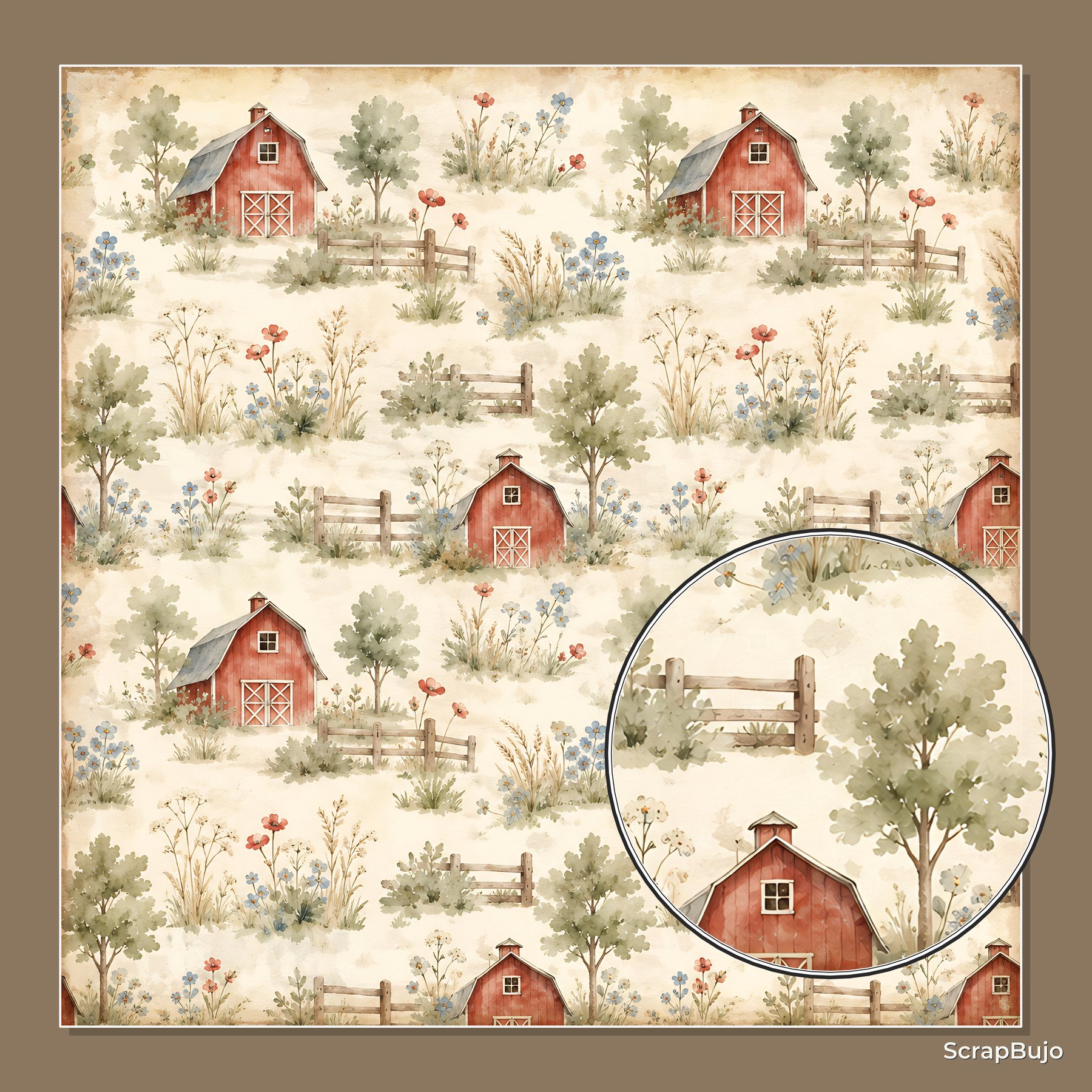 Baby Farmhouse Friends Digital Scrapbook Paper preview 6