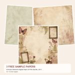 Free Victorian Botanical Digital Paper & PNG Bundle, 25 Papers + 26 Herbarium Elements, Commercial Use – 3 Printable Scrapbook Paper Samples preview