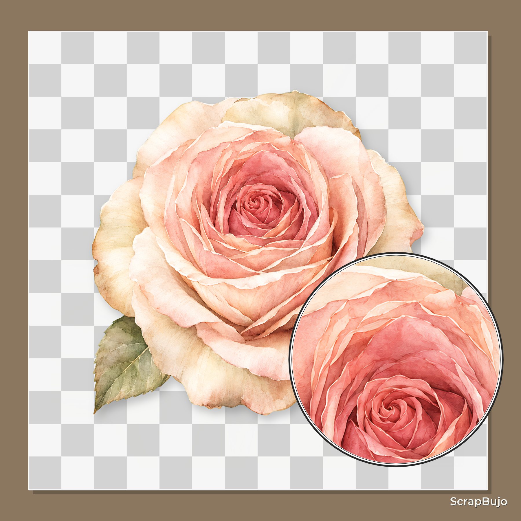 Romantic Rose Garden Digital Paper & PNG Bundle, 12 Papers + 38 Floral Elements, Commercial Use preview 5