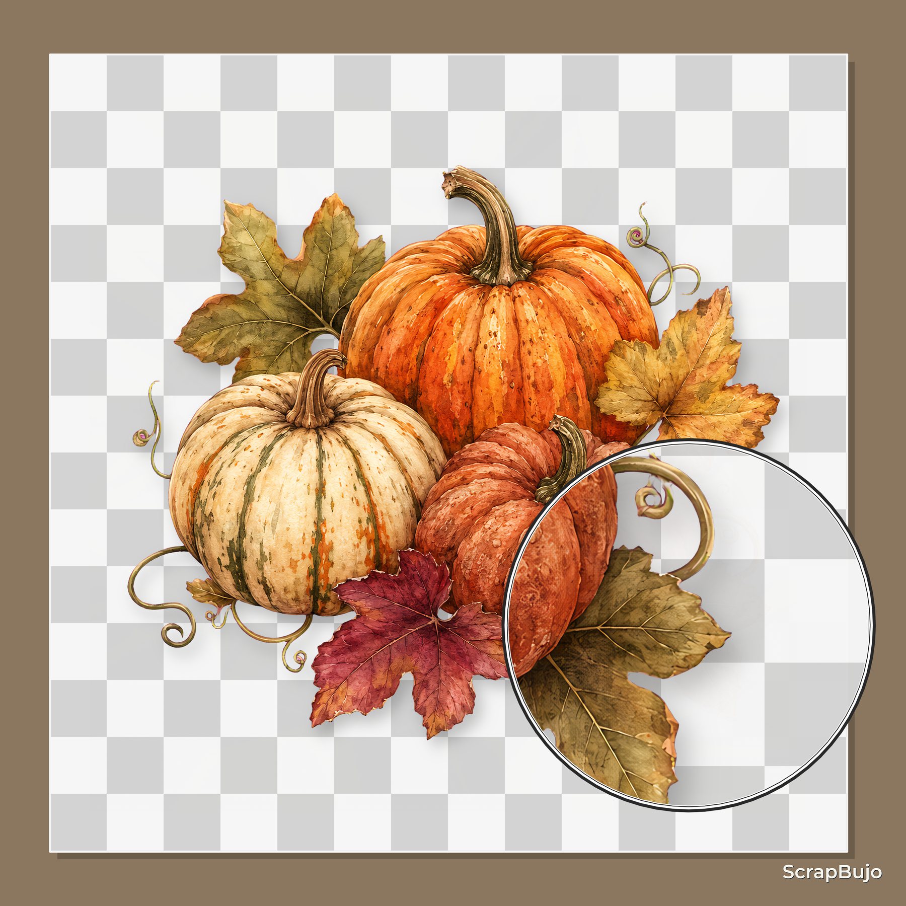 Cozy Autumn Cottage Digital Paper & PNG Bundle, 18 Papers + 30 Fall Elements, Commercial Use preview 5