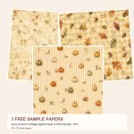 Free Cozy Autumn Cottage Digital Paper & PNG Bundle, 18 Papers + 30 Fall Elements, Commercial Use – 3 Printable Scrapbook Paper Samples preview