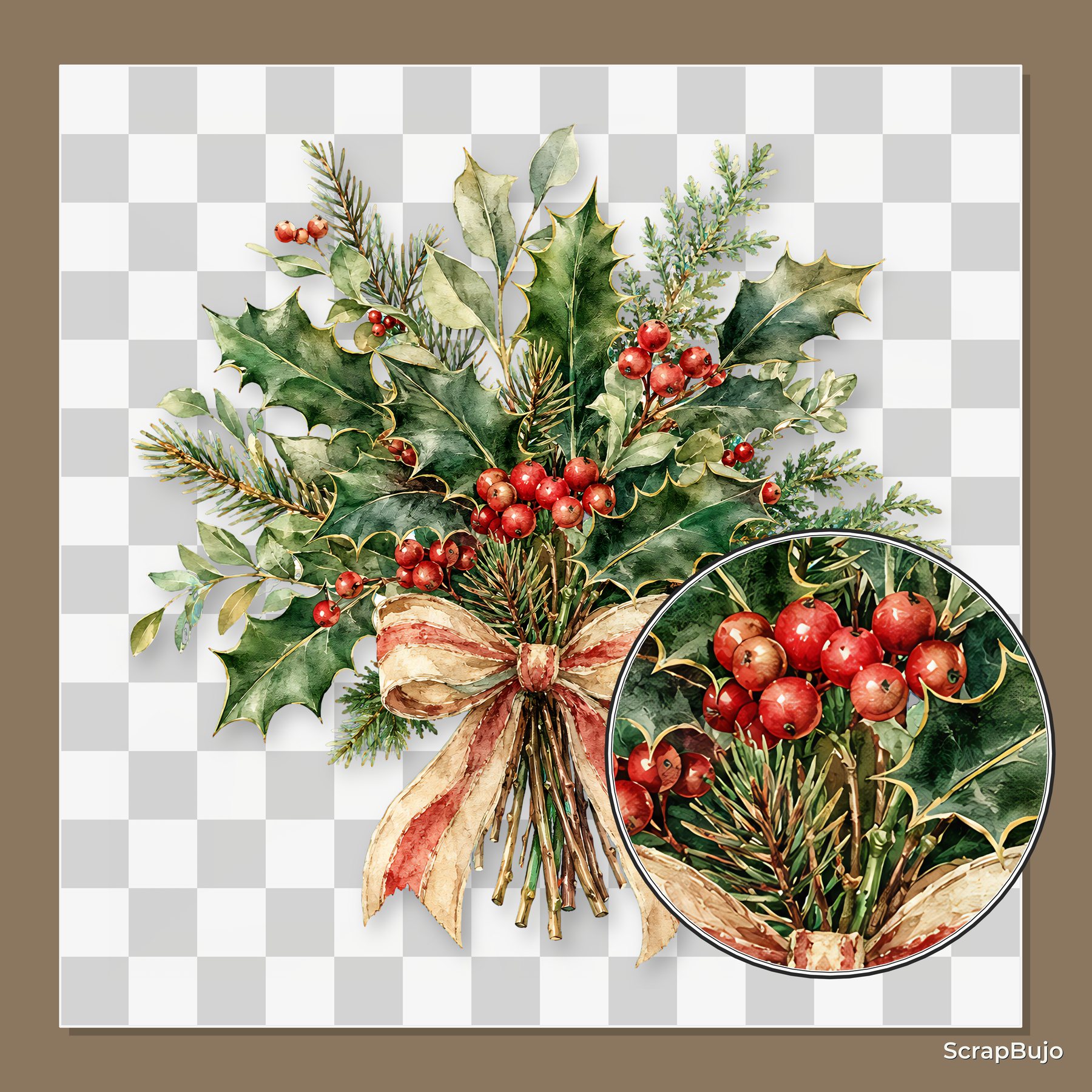 Victorian Christmas Digital Paper & PNG Bundle, 23 Papers + 28 Holiday Elements, Commercial Use preview 5