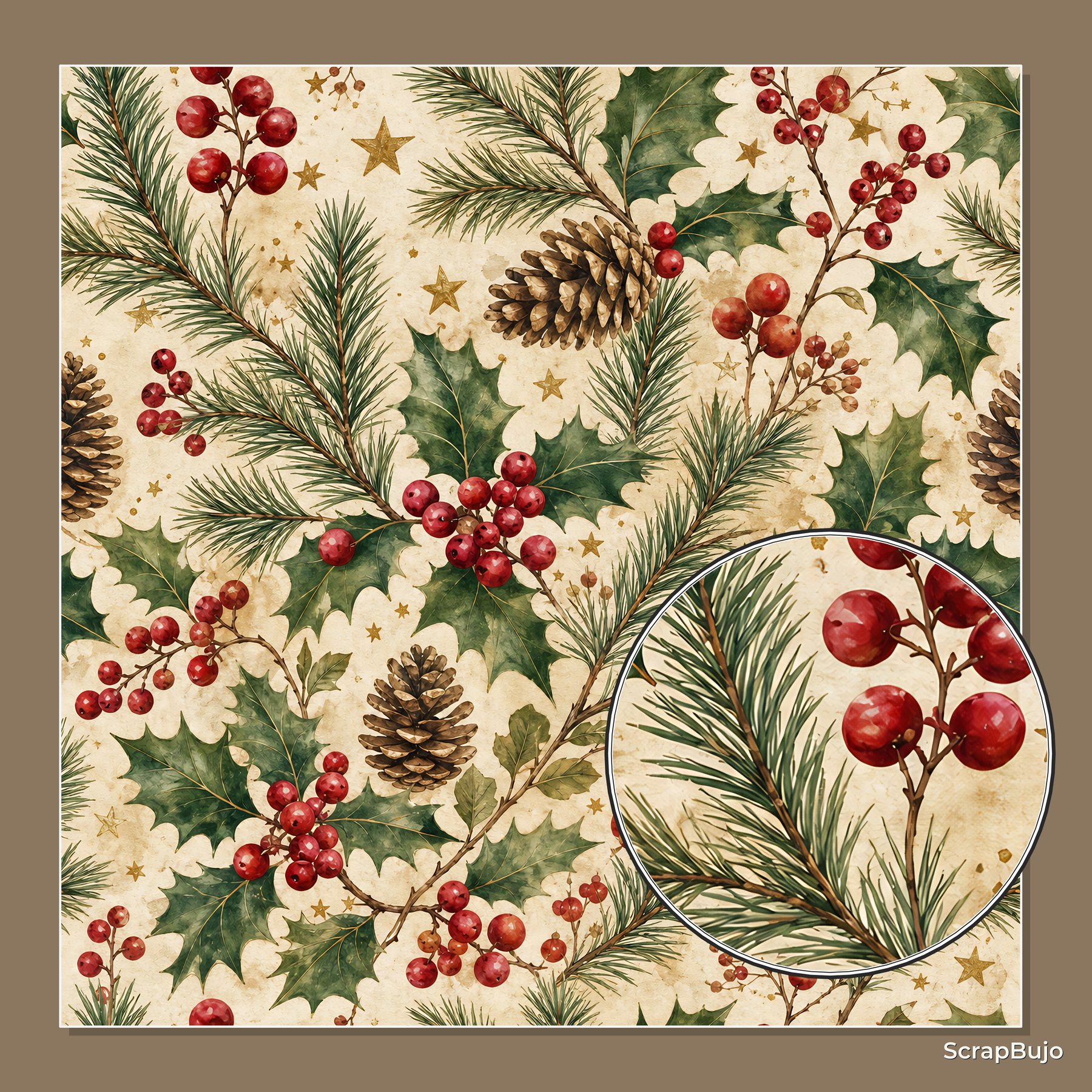 Vintage Woodland Christmas Junk Journal Kit preview 5