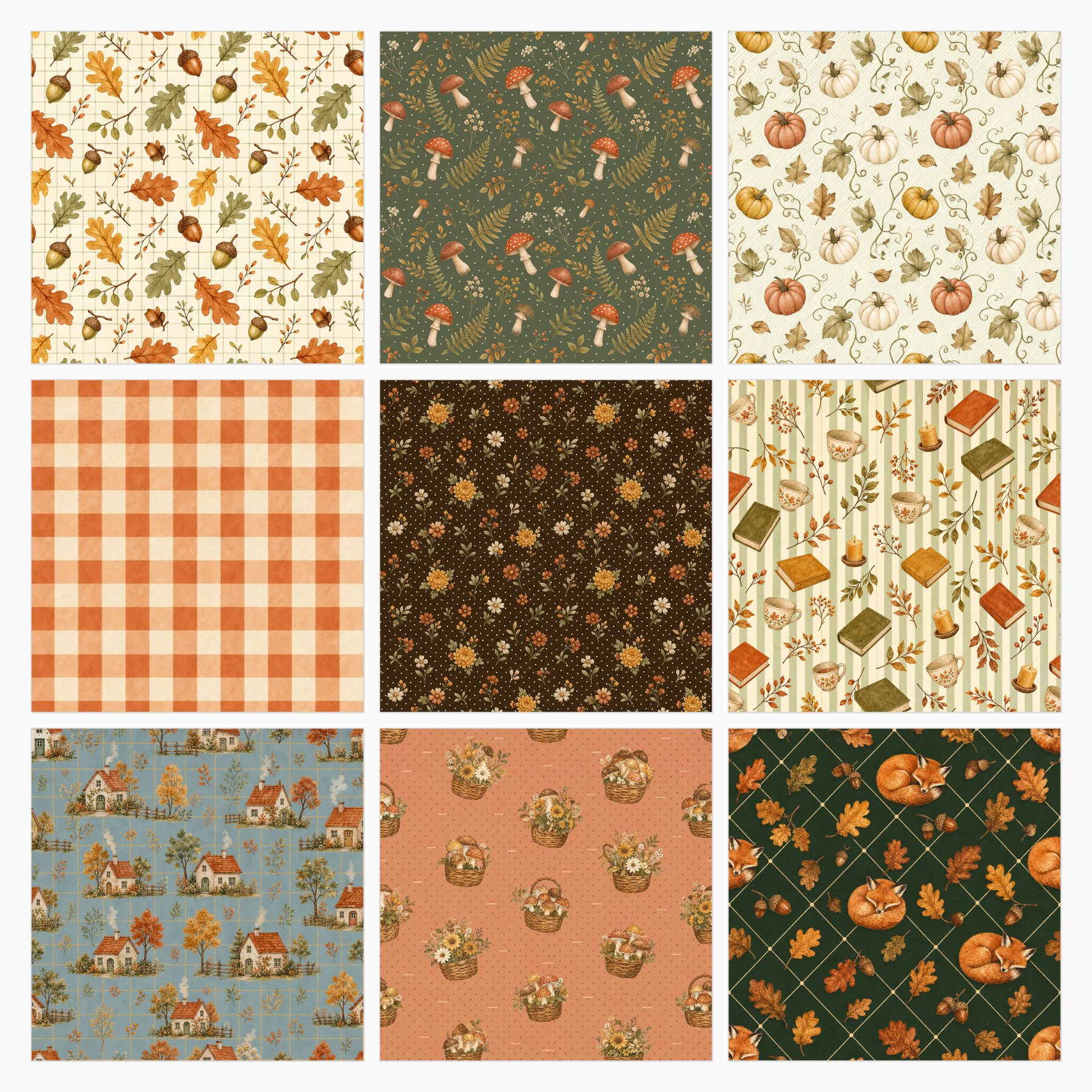 Fall Cottagecore Digital Papers preview 2