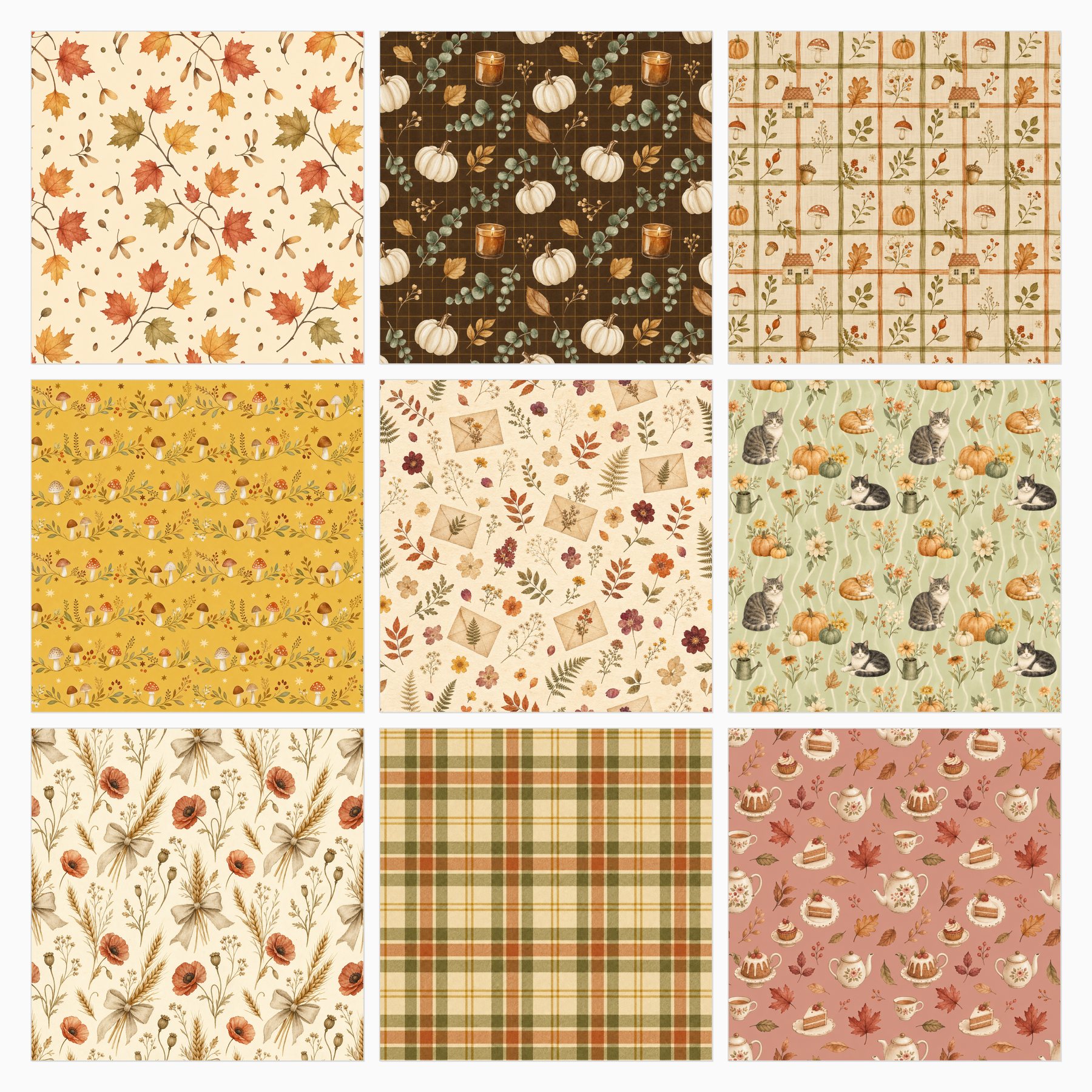 Fall Cottagecore Digital Papers preview 3