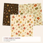 Free Fall Cottagecore Digital Papers – 3 Printable Scrapbook Paper Samples preview