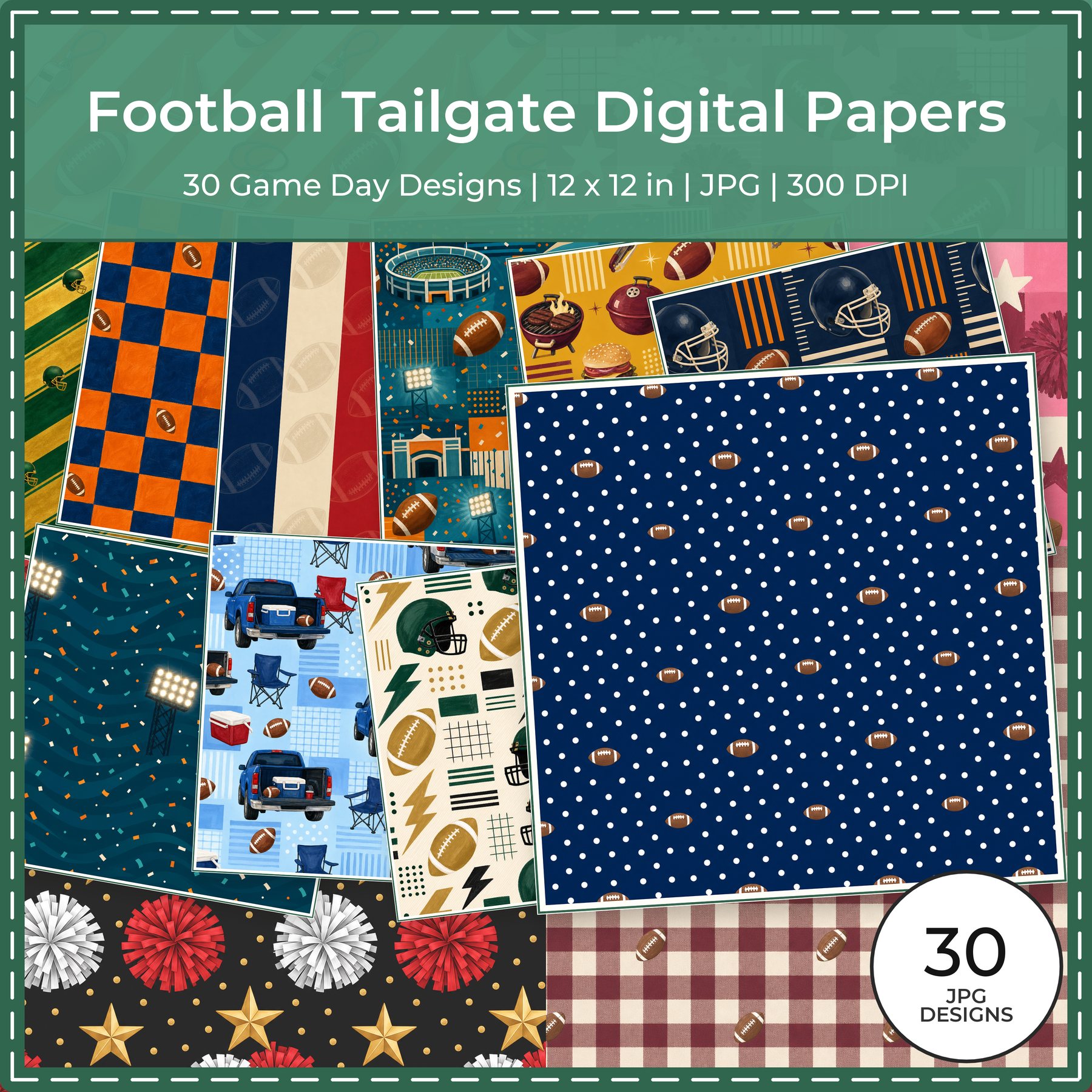 Football Tailgate Digital Papers