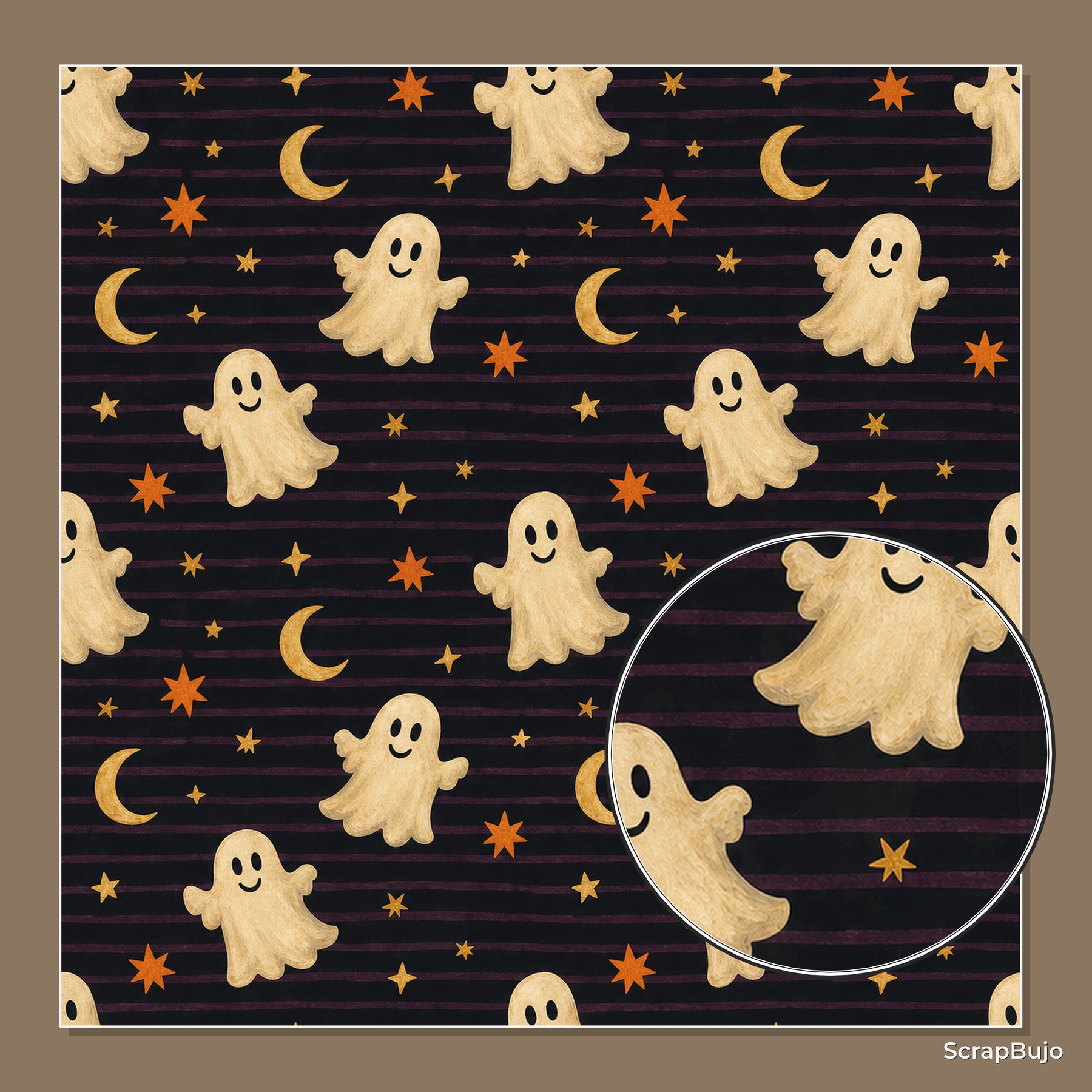 Vintage Whimsical Halloween Digital Papers preview 5