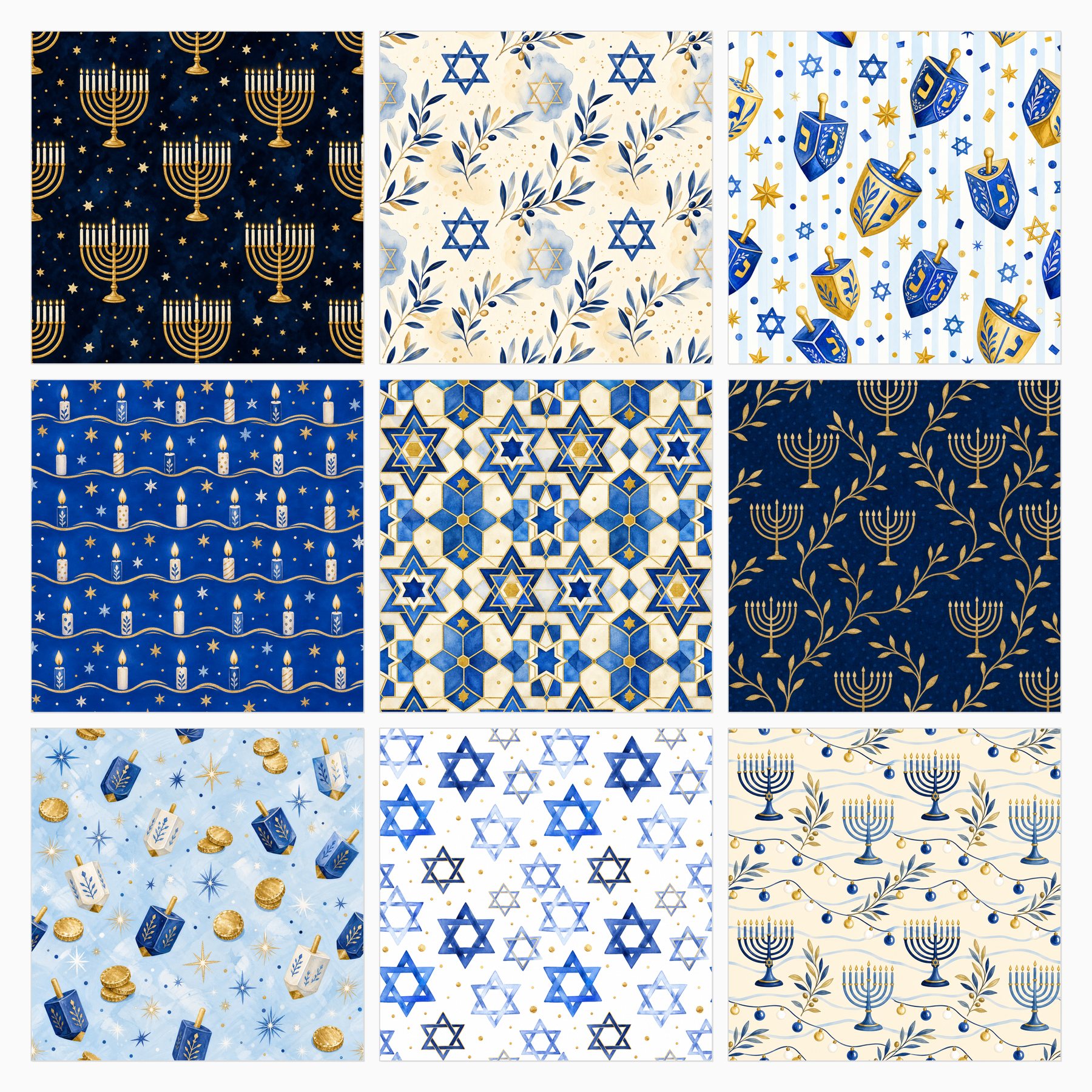 Hanukkah Digital Paper Mini Pack preview 2
