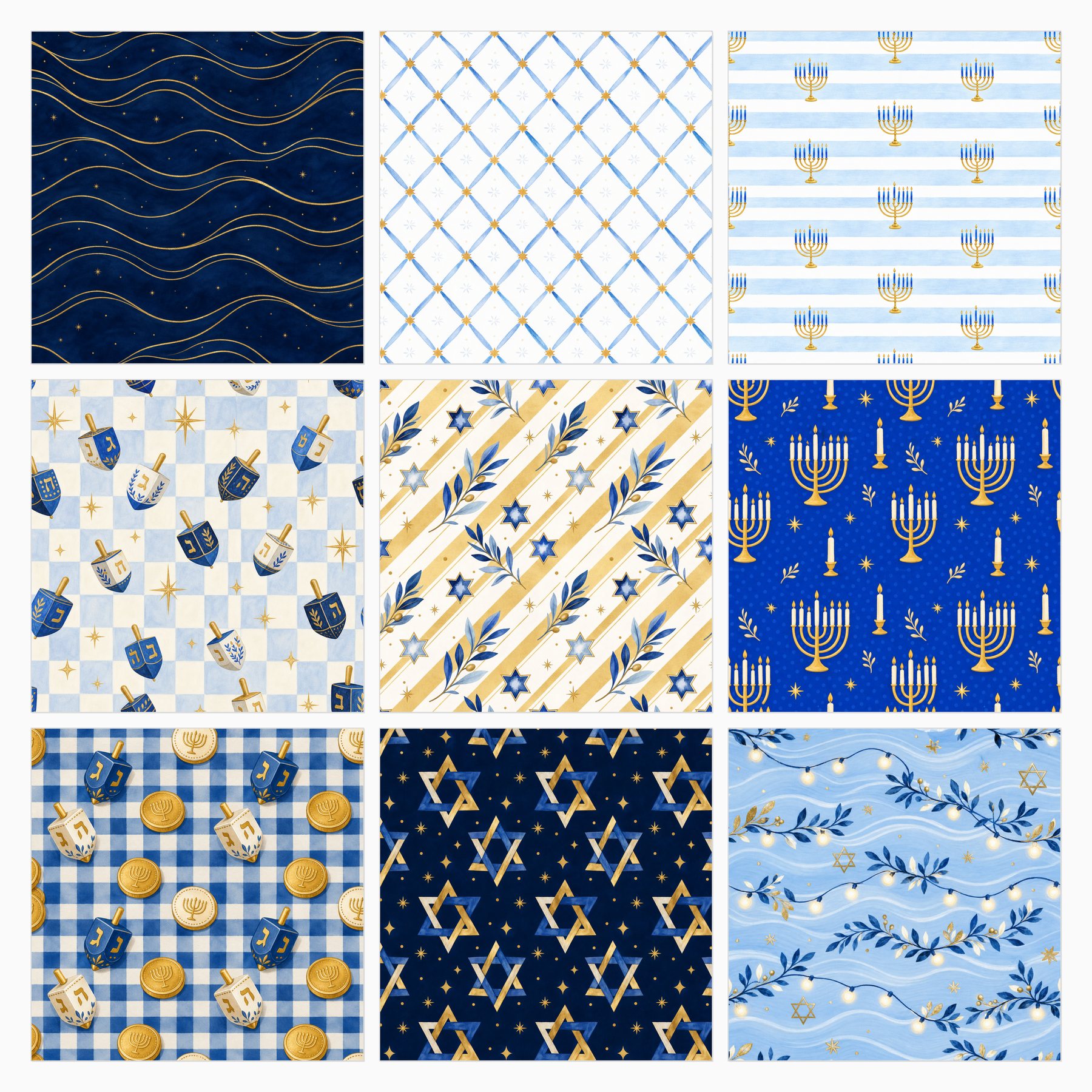Hanukkah Digital Paper Mini Pack preview 4