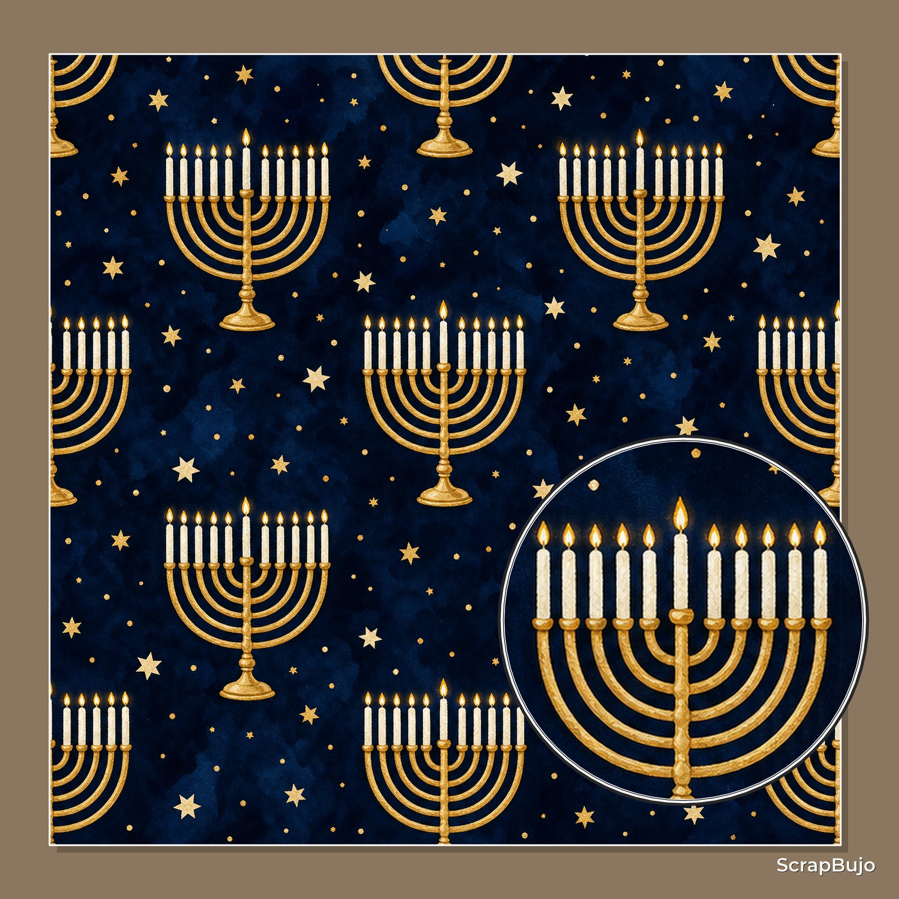 Hanukkah Digital Paper Mini Pack preview 5