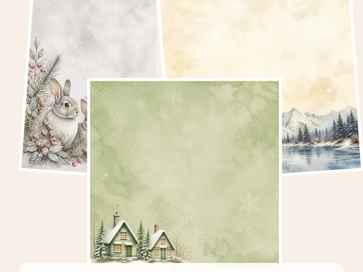 Free Winter Woodland Junk Journal – 3 Printable Scrapbook Paper Samples