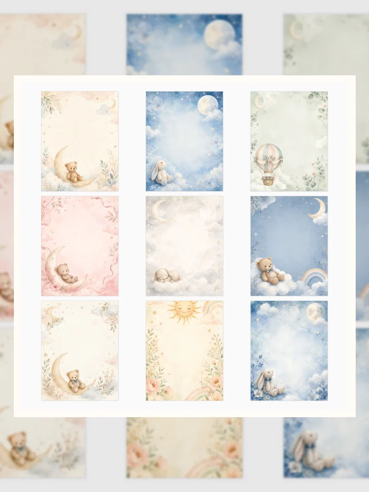 Baby Nursery Digital Paper: Etsy, Creative Fabrica & Pinterest Ideas visual story illustration