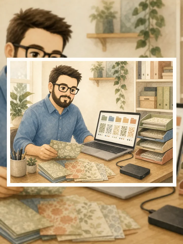 How to Organize Digital Scrapbook Paper Files visual story illustration