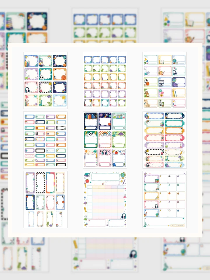 Printable Back-to-School Labels: 30 Ways to Organize School Supplies visual story illustration
