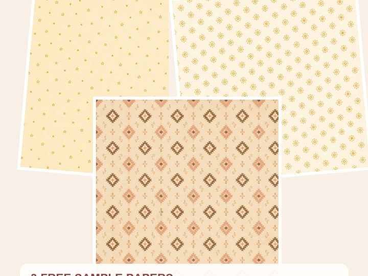 Free Soft Boho Vintage Digital Paper Pack Patterns, Textured Solids – 3 Printable Sample Papers preview