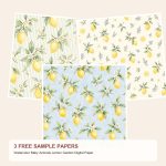 Free Watercolor Baby Animals Lemon Garden Digital Paper – 3 Printable Sample Papers preview