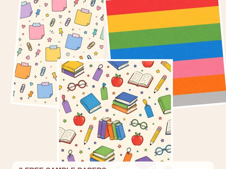 Free Back to School Digital Paper Pack, 40 Scrapbook Papers, Teacher Classroom Backgrounds – 3 Printable Sample Papers preview